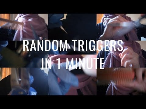 ASMR | 1 Minute Random Triggers (Cutting, Plucking, Brushing, Piercing, Spraying)