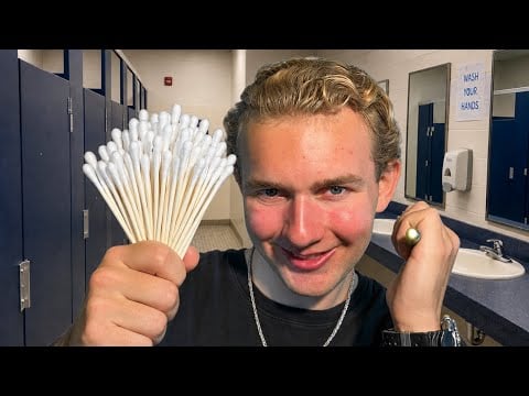 ASMR $5 school bathroom ear cleaning