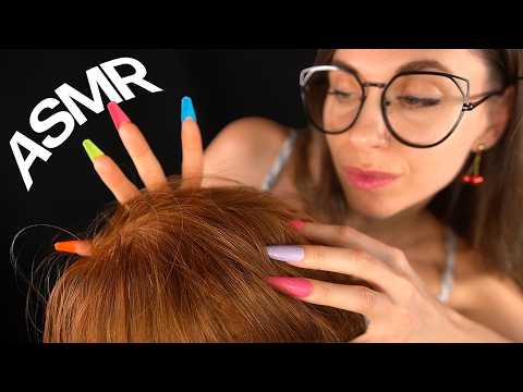 ASMR  Scalp scratching and Massage - Long Nails for 100 %  tingles #asmr #fastasmr