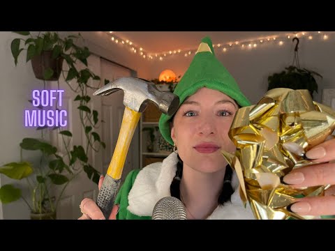 ASMR 🎄 XMAS Music & Visual Triggers | Elf In Santa's Shop Roleplay | Hand Movements