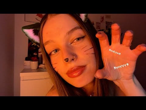 АСМР КОШКА 🐈‍⬛˚⋆ [вылизывание,ликинг взбитых сливок,мурчание] *meow*