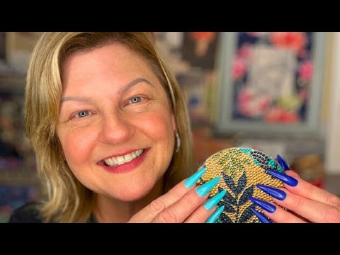 ASMR | Tapping & Scratching on Diamond Art Coasters | Long Nails & Cuticle Pusher ✨