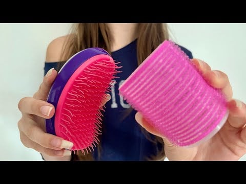 ASMR curling your imaginary hair with Velcro rollers | camera combing | hair brushing | hairdryer 