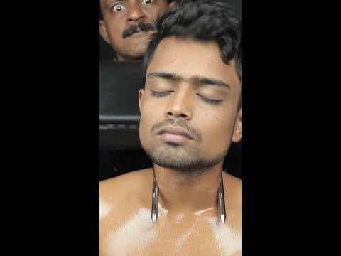 Massage With Chair By Big Eyes Barber | Neck Cracking And Ear Cracking | Satisfying Video #shorts