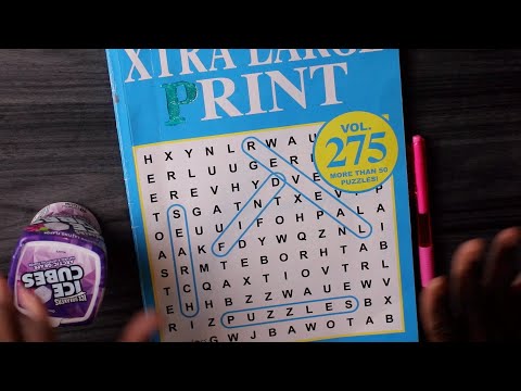 ASMR WORD SEARCH GUM CHEWING SOUNDS