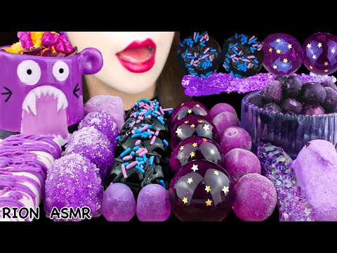 【ASMR】PURPLE DESSERTS💜 KYOHO JELLY,KANTEN KYOHO JELLY,CRUNCHY ICE CREAM MUKBANG 먹방 EATING SOUNDS