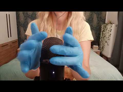 ASMR Pure Tingles:  Blue & White Gloves  (No Talking)
