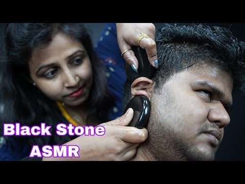 ASMR Black Stone Massage For Better Relaxation | Lady Barber ASMR Head Massage For Good Sleep