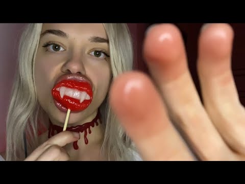 Asmr - spooky spit painting with candy | Halloween Asmr 👻