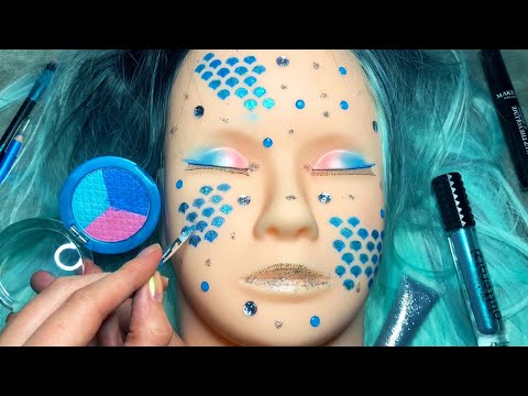 ASMR Mermaid Makeup on Mannequin (Whispered)