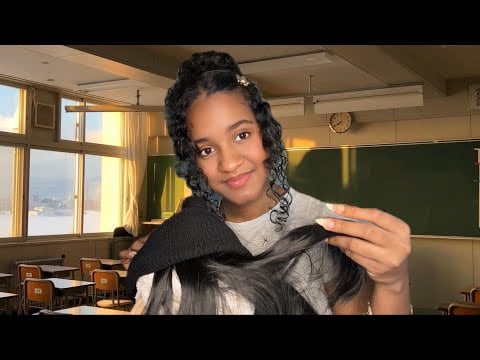 ASMR Girl Plays With Your Hair During Class (Personal Attention)