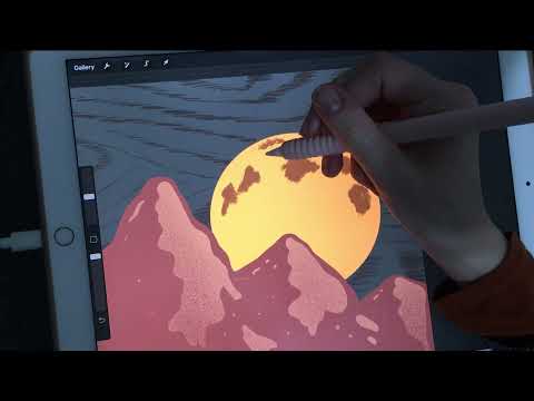 ASMR - Let's Paint an illustration in Procreate - iPad Writing Sounds - Whispering - Pencil Sounds