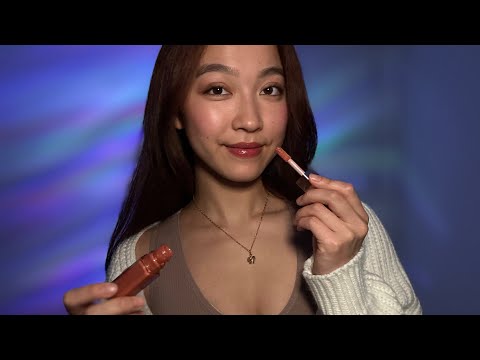 ASMR Lipgloss Application Kisses, Tapping, and Rambling 💄