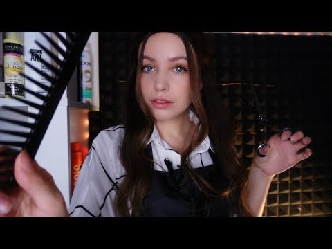 АСМР парикмахерская, стрижка волос