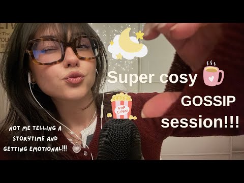 ASMR💖 Super cosy and tingly gossip session! Two storytimes wile making mouth sounds + hand sounds