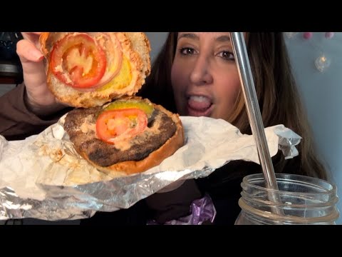 ASMR Hamburger and French Fries Mukbang (with talking/ Passover Ed)