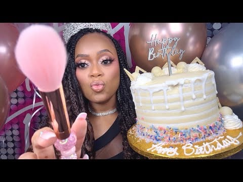 ASMR |🎂 Birthday Girl Does Your Makeup + Cake Celebration 🥳