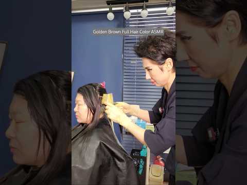 Golden Brown Full Hair Color ASMR