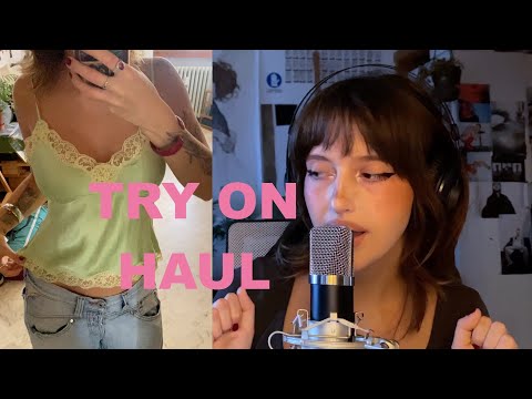 ASMR ENG, try on thrift haul🎀 tingly close up whispering for sleep😴