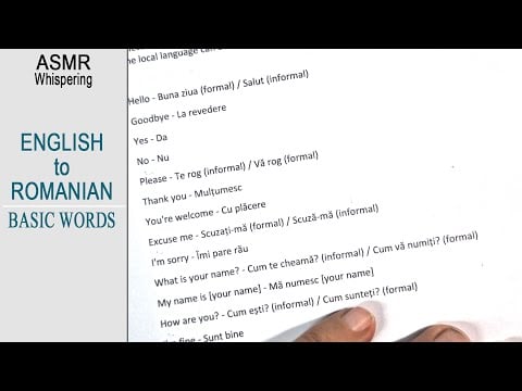 Basic english dialogue words translated in ROMANIAN language | ASMR whispering