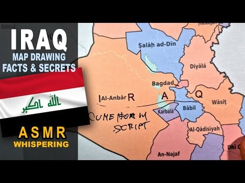 IRAQ !! map contour outline & governorates | Facts and Secrets | ASMR whispered geography facts