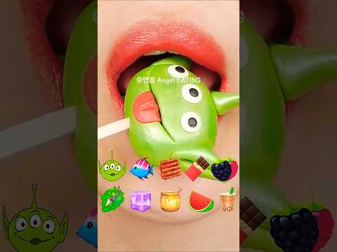 @AngelEATING777 asmr EMOJI FOOD ICE HONEY TANGHULU BUBBLE TEA 이모지 먹방 얼음 꿀젤리 탕후루 버블티 eating sounds