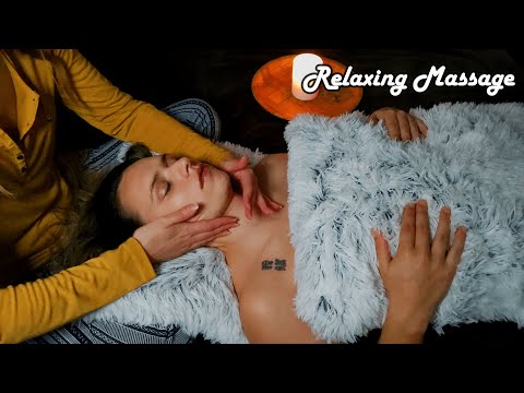 ASMR | Relaxing Massage for better Sleep | Head, Neck, Arms | Calming Whispers English/ Spanish