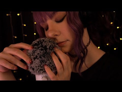 ASMR | cozy sleepy whispering you to sleep - close up ramble, fluffy blue yeti mic