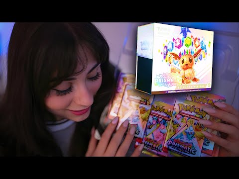 ASMR | Opening Pokemon Prismatic Evolutions Packs! (Card Sounds, Crinkles, Soft Spoken)