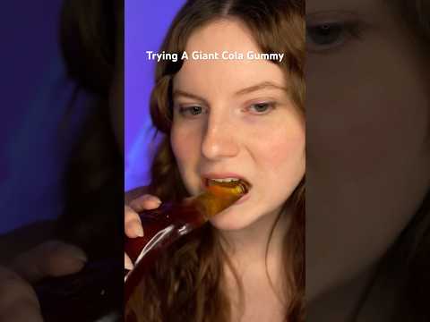 ASMR eating a giant cola gummy🥤 #asmr #asmrvideo #asmrshorts #asmreating #asmrmouthsounds