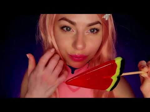 ASMR Watermelon Lollipop Licking and Sucking🍭