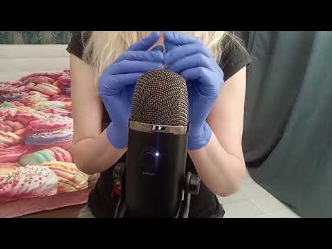 ASMR Pure Tingles:  Blue Gloves &  Oily (No Talking)