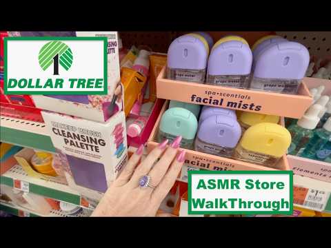 ASMR Gum Chewing Dollar Tree Walk Through | Whispered Voice Over With Tapping