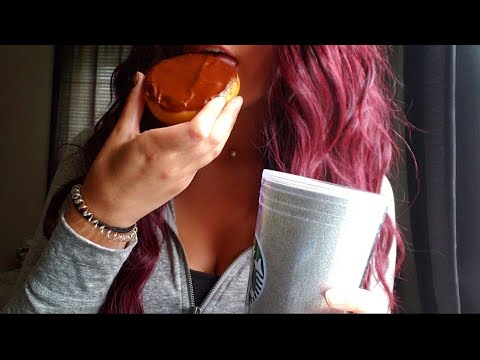 ASMR Boston Cream Donut with Dark Chocolate Almond Milk