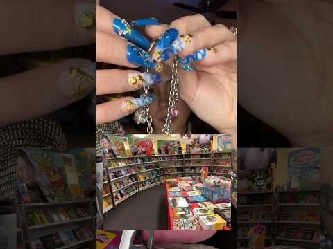 XL Nails and Nostalgic Charm Bracelet ASMR🩵! #asmr #nostalgic #nostalgia #2000s #bestlifebybrooke