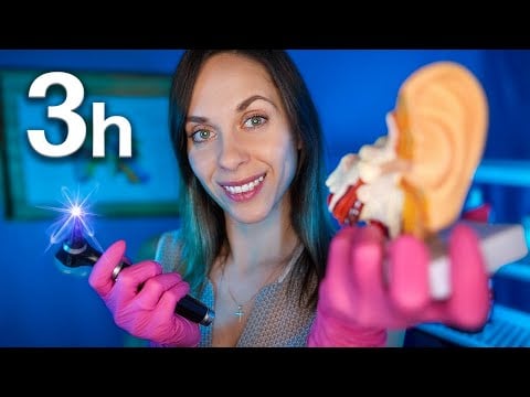 3 Hours ASMR Deep Ear Cleaning & Otoscope Exam (Sleep Guaranteed)