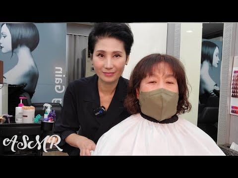 미용실 ASMR  구리빛 멋내기 새치커버   Copper-colored stylish gray hair cover/Korean hair salon