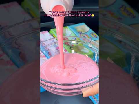 Trying every flavor of peeps marshmallow for the first time… #food #eating #dessert
