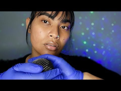 ASMR Blue Latex Gloves For Sleep (No Talking) Hand Sounds And Movements