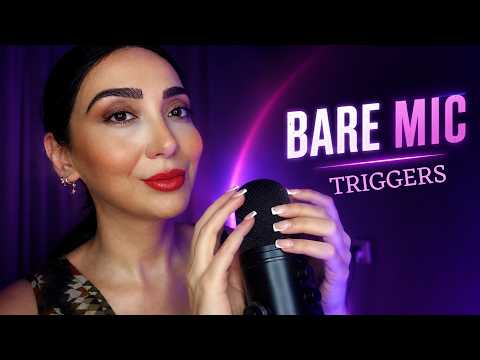 ASMR Bare Mic Triggers🎙️| Deep Scratching, Brushing & Tapping 