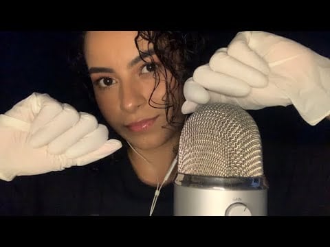 ASMR COM LUVAS- sons secos e molhados usando luvas 🧤 