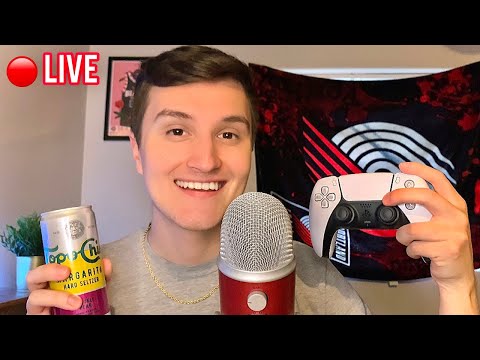 🔴 - LIVE ASMR RELAXING HANGOUT 😴💤 (triggers + whisper ramble + sports talk)