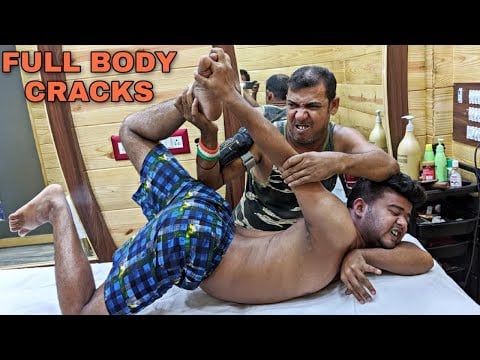Full body crack massage therapy by asim barber ASMR | Unlimited cracks