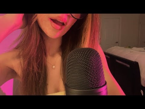 ASMR up close whispers, trigger words, & bare mic scratching! 