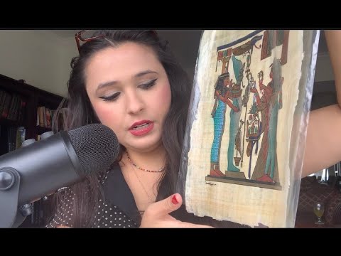 Ancient Egyptian papyrus prints ~ ASMR show and tell (very crinkly)
