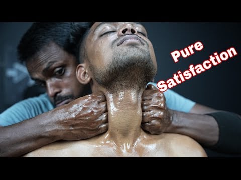 ASMR Oil Neck Massage For Pure Satisfaction | Head-Neck-Back Body Massage ASMR | Neck Cracking ASMR
