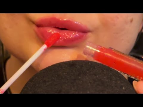 ASMR: APLICANDO MUITO GLOSS COM SONS DE BOCA MOLHADOS