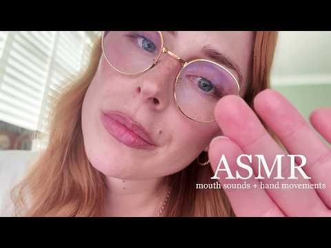 ASMR Up Close Hand Movements and Mouth Sounds 😴 (Unintelligble Whispers & Triggers)