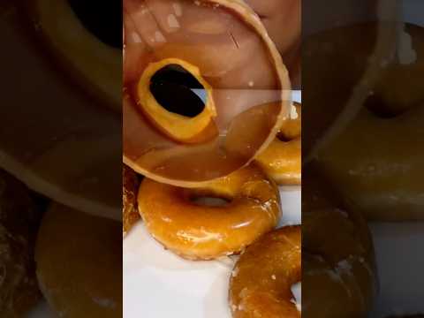 Krispy Kreme Donuts and Milk #asmr #donuts #food #shorts