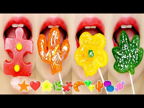 [asmr mukbang] Homemade kohakuto(crystal candy) emoji challenge eating sounds